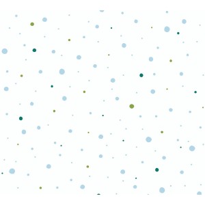 Vliestapete mit bunten Punkten für Kinderzimmer, weißer Hintergrund.