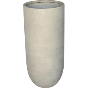 Graue Pflanzsäule Poroso, 27x27x56,5 cm, in Betonoptik für den Außenbereich.