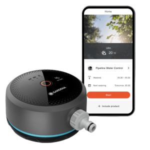 Gardena Smart Pipeline Water Control mit App-Steuerung für smarte Gartenbewässerung.