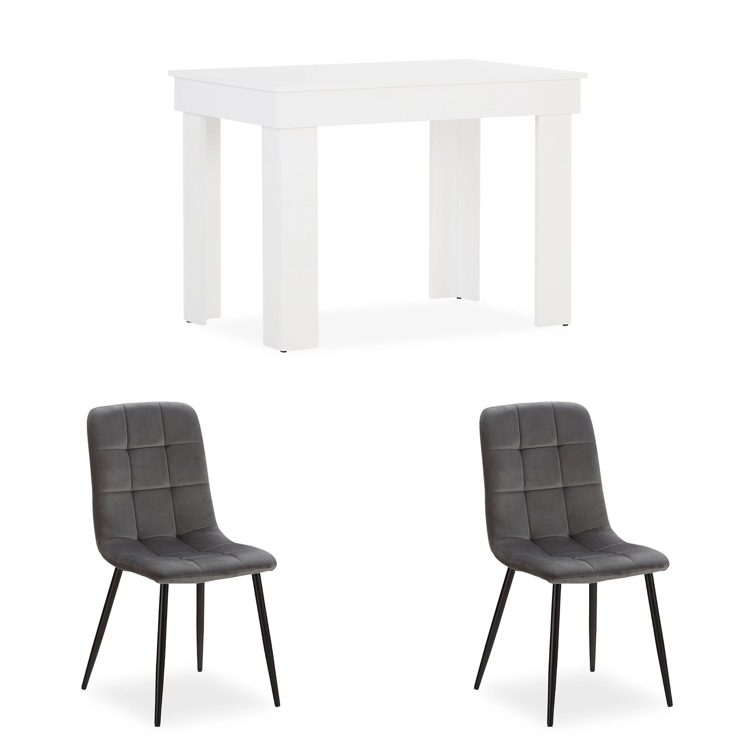 Homestyle4u Essgruppe 3-tlg in Grau 2760 günstig online kaufen