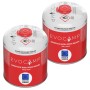 Zwei Evocamp Gaskartuschen, 450g Propan/Butan Schraubkartuschen mit Eurogewinde und Sicherheitsverschluss.