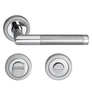 MeinTürgriff Drückergarnitur Nizza Edelstahl/Chrom Türgriff Türdrücker Rosettengarnitur WC