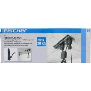 Fischer Fahrradlift Plus, Tragkraft 30 kg, zur Deckenmontage in Garage oder Keller.