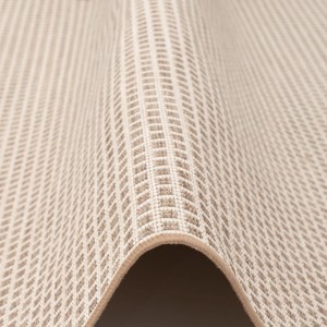 Detailaufnahme: Snapstyle In & Outdoor Teppich Oslo, beige-creme kariert. Flachgewebe für Innen- und Außenbereich.