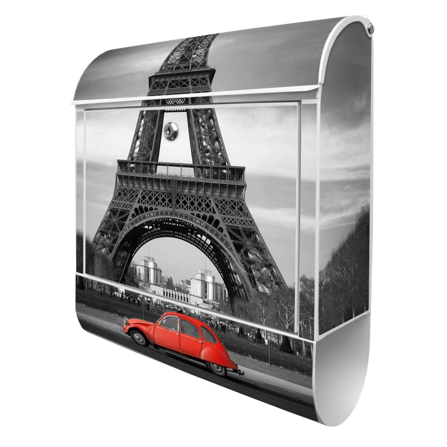 Banjado Design Briefkasten Weiß Pulverbeschichtet 39x47x14cm 2 Schlüssel Mi günstig online kaufen