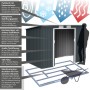 Hattoro P100 Gerätehaus aus Metall, dunkelgrau, mit Pultdach und Bodenrahmen. Ideal zur Garten Geräte Aufbewahrung.