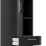 Posseik Bad-Hochschrank Rima, anthrazit, 40 cm breit, mit offenen Fächern, Schublade und Tür.