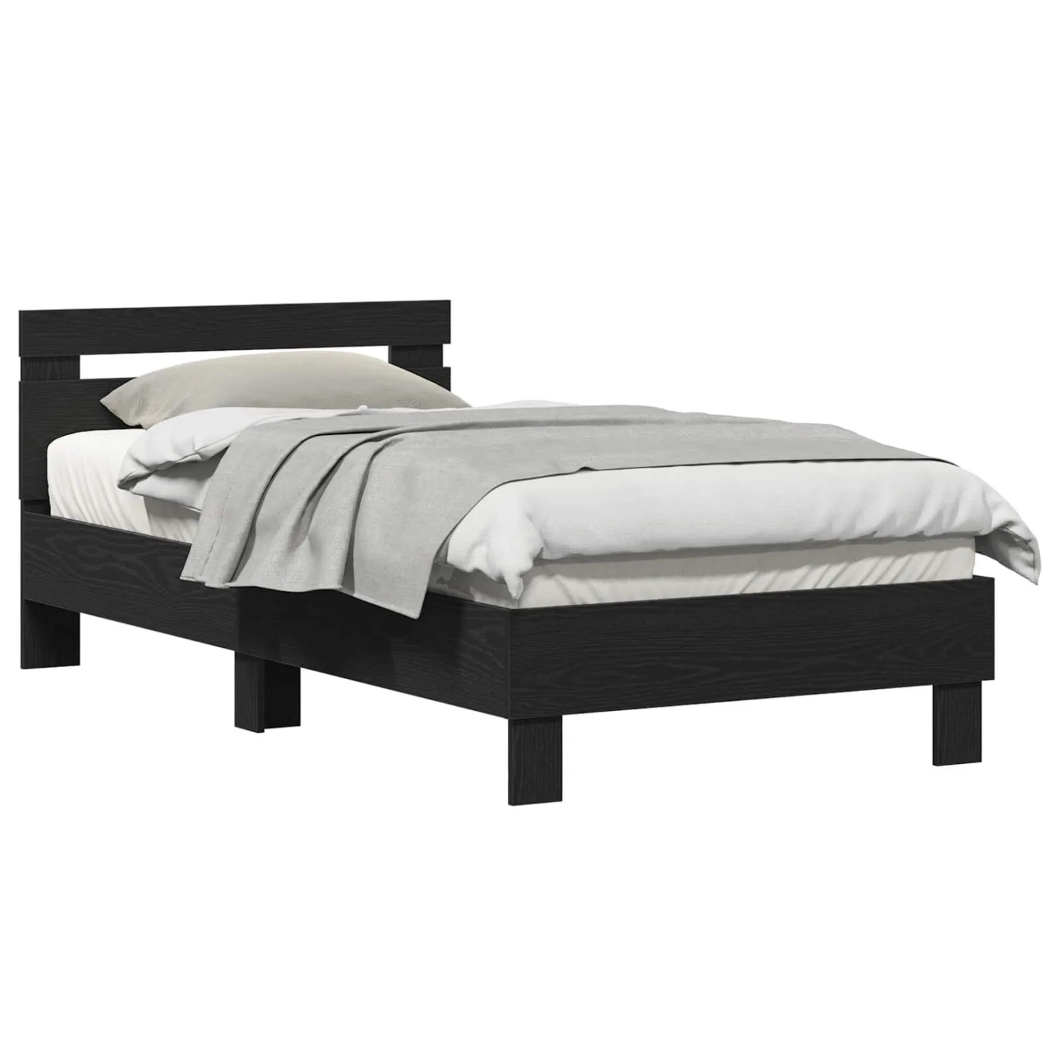 vidaXL Bettrahmen Schwarz Eichen-Optik 193 x 95 x 88 cm Holzwerkstoff 874123