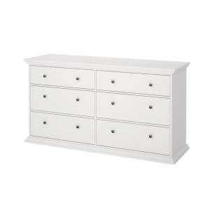 Weiße Kommode ebuy24 North mit 6 Schubladen für Schlafzimmer oder Wohnzimmer.