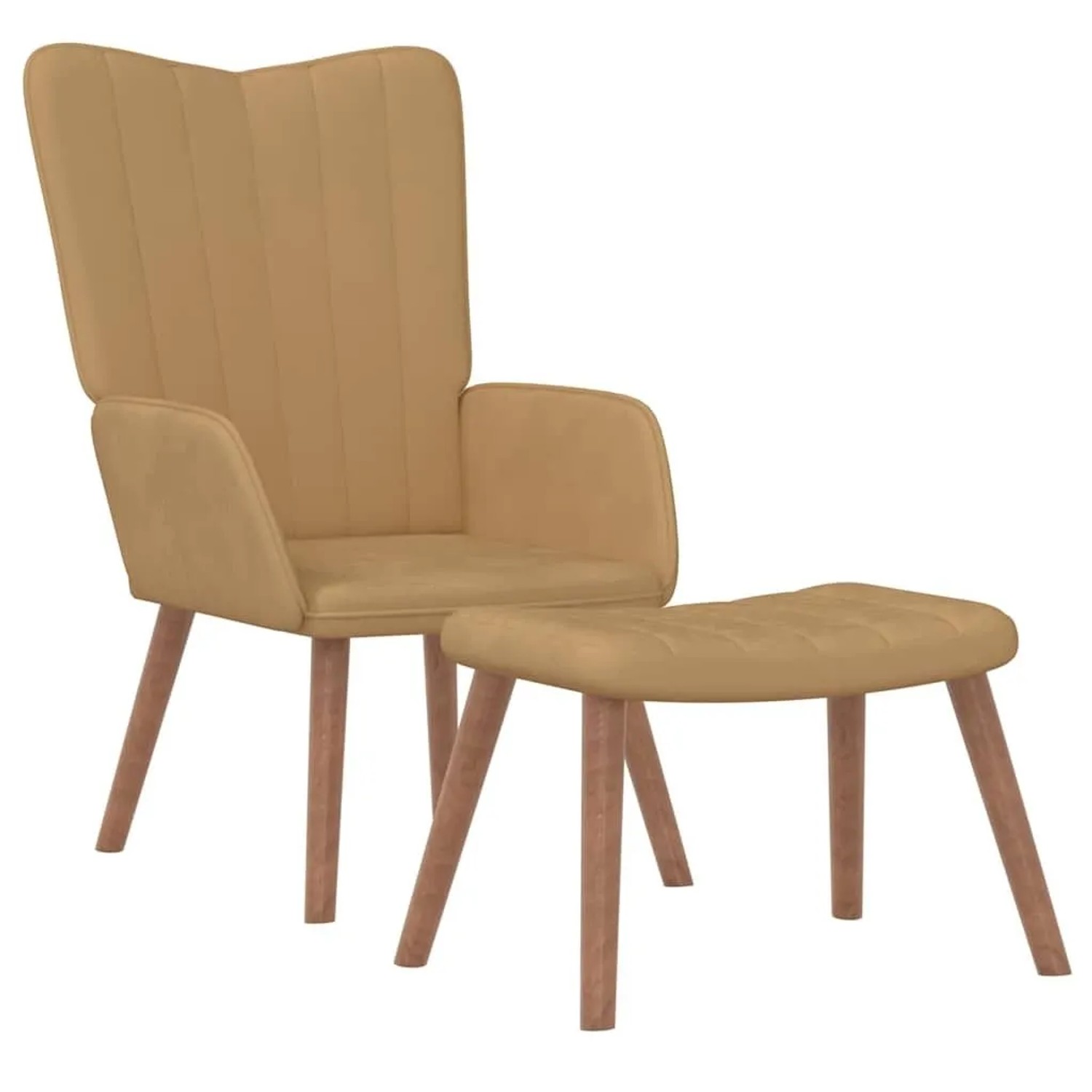 vidaXL Relaxsessel mit Hocker Braun Samt 327674