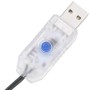 USB-Stecker und Bedieneinheit der vidaXL LED-Lichterkette. Klares Gehäuse, blauer Knopf für Außen-Lichterketten.