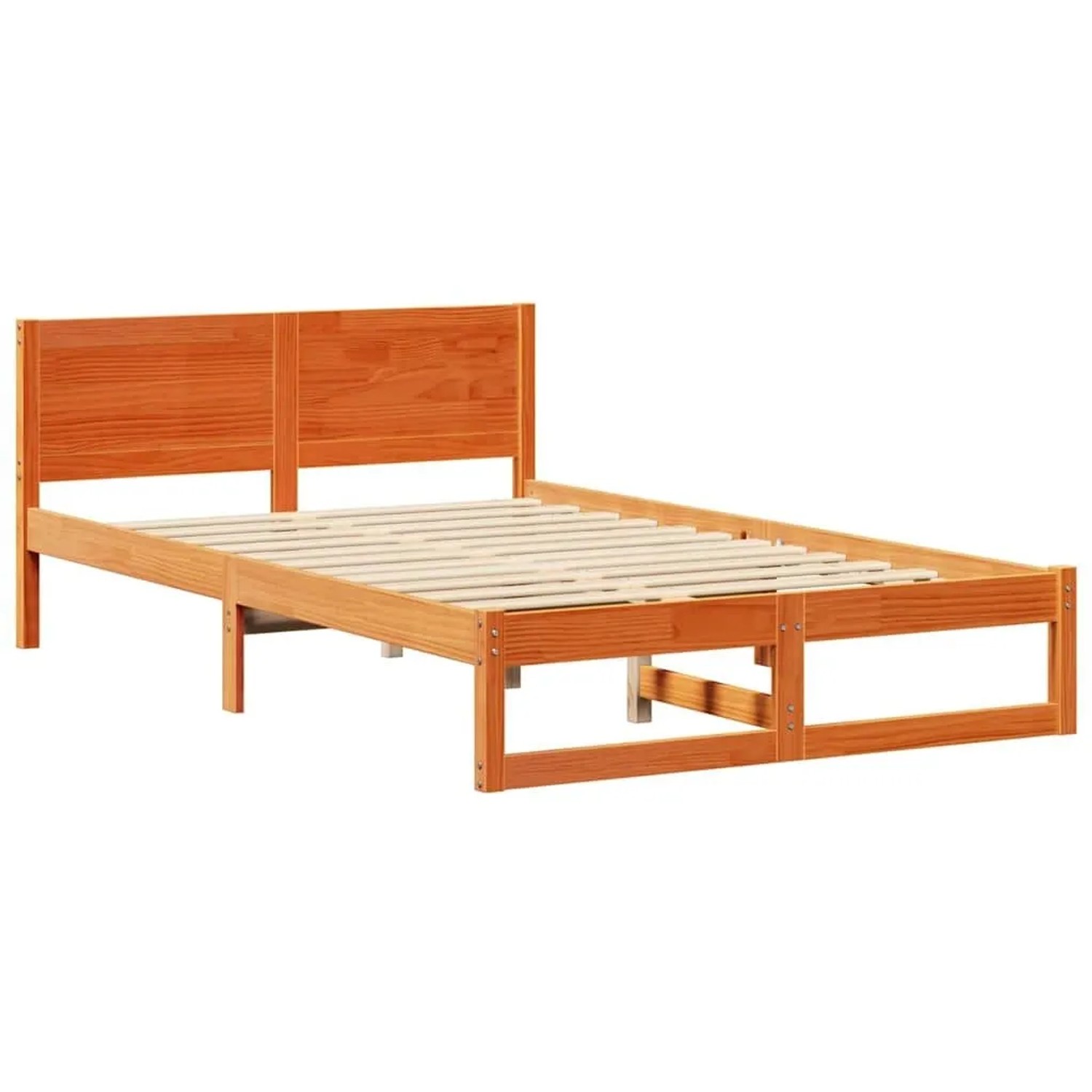 vidaXL Bettrahmen Wachsbraun 120 x 200 cm Massives Kiefernholz 873276