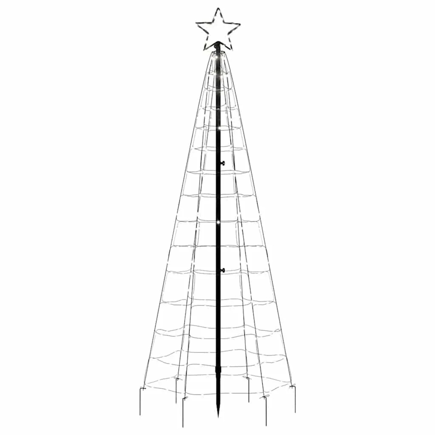 vidaXL LED-Weihnachtsbaum mit Erdspießen 220 LEDs Kaltweiß 180 cm 358101