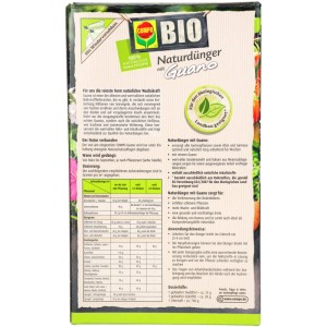 Compo Bio Naturdünger Guano 1 kg Packung für Gartenpflanzen, Gemüse und Obst.