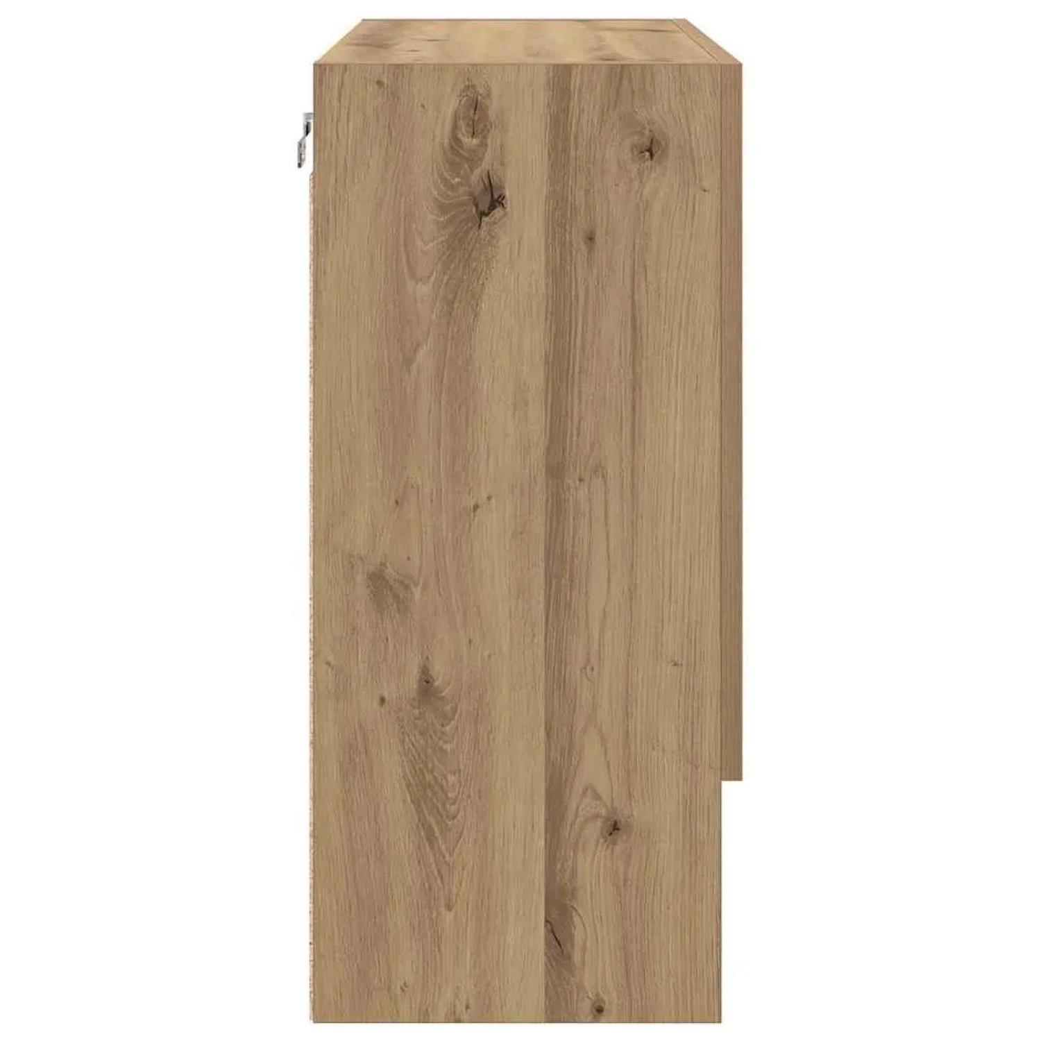 vidaXL Wandschrank Artisan-Eiche aus Holzwerkstoff, Seitenansicht mit deutlicher Holzmaserung.
