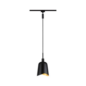 Paulmann Alvaro URail Schirm, schwarz matt außen, gold matt innen, Ø 14,4 cm. Metallschirm für LED-Schienensysteme.
