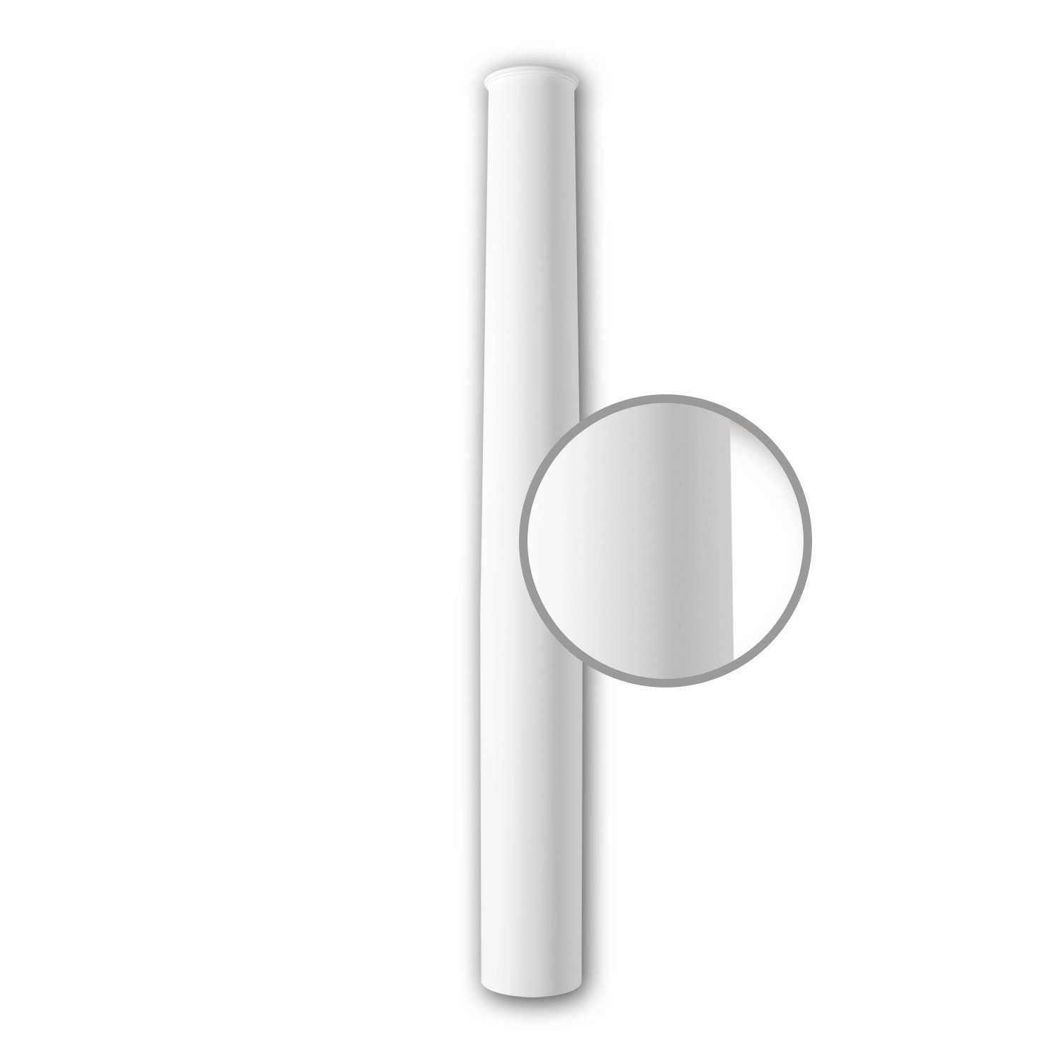 PROFHOME 412202 Vollsäulen Schaft Fassadenstuck Säule Fassaden Element 29,5 cm x 29,5 cm x 239 cm Weiß