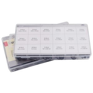 Tifler O-Ringe NBR Gummi, 300 Stück sortiert in Box mit Größenübersicht, für Pannenhilfe & Erste Hilfe.