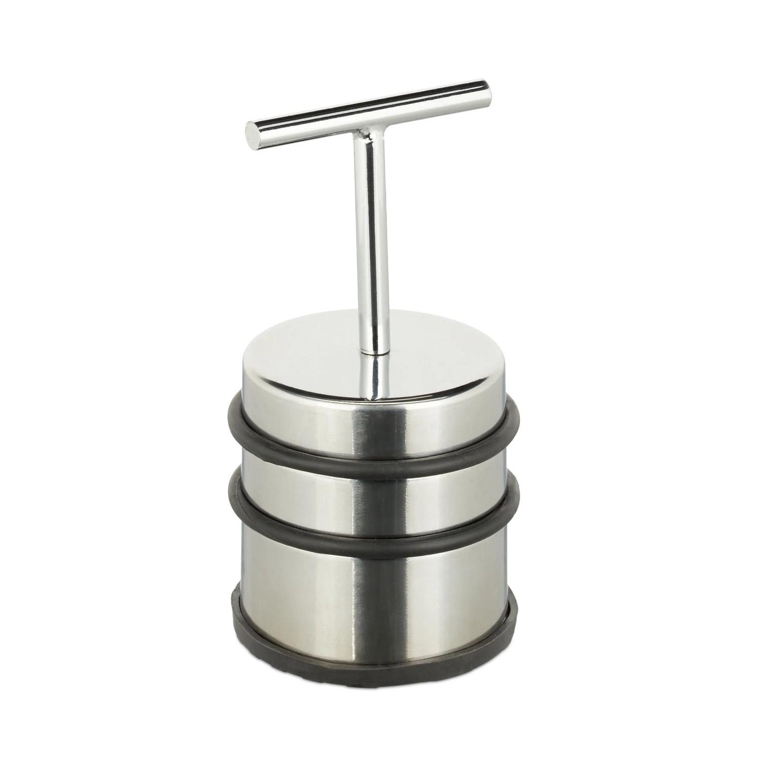 Relaxdays Türstopper Edelstahl Silber Rutschfest mit Griff 14 cm x 7 cm 1 kg