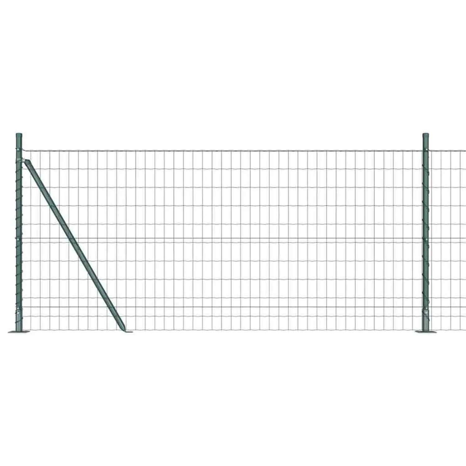 vidaXL Zaun mit Pfosten Grün 1 x 25 m Stahl und PVC 3350854 günstig online kaufen