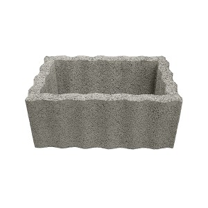 Grauer Rasterstein Groß, 60x40x25 cm, für Gartenmauern und Böschungsbefestigungen.