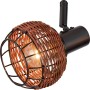 2er Spot Deckenleuchte Buia E14 in Rattanoptik, braun/schwarz.
