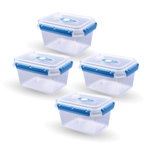 4er-Pack Bestlivings Frischhalteboxen, 1,5L, blau, für Lunch oder Vorratshaltung.
