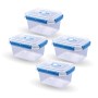 4er-Pack Bestlivings Frischhalteboxen, 1,5L, blau, für Lunch oder Vorratshaltung.