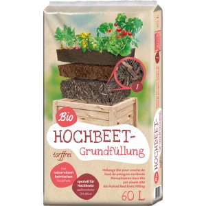 Floragard Bio Hochbeet-Grundfüllung 60L Sack für die unterste Schicht im Hochbeet.