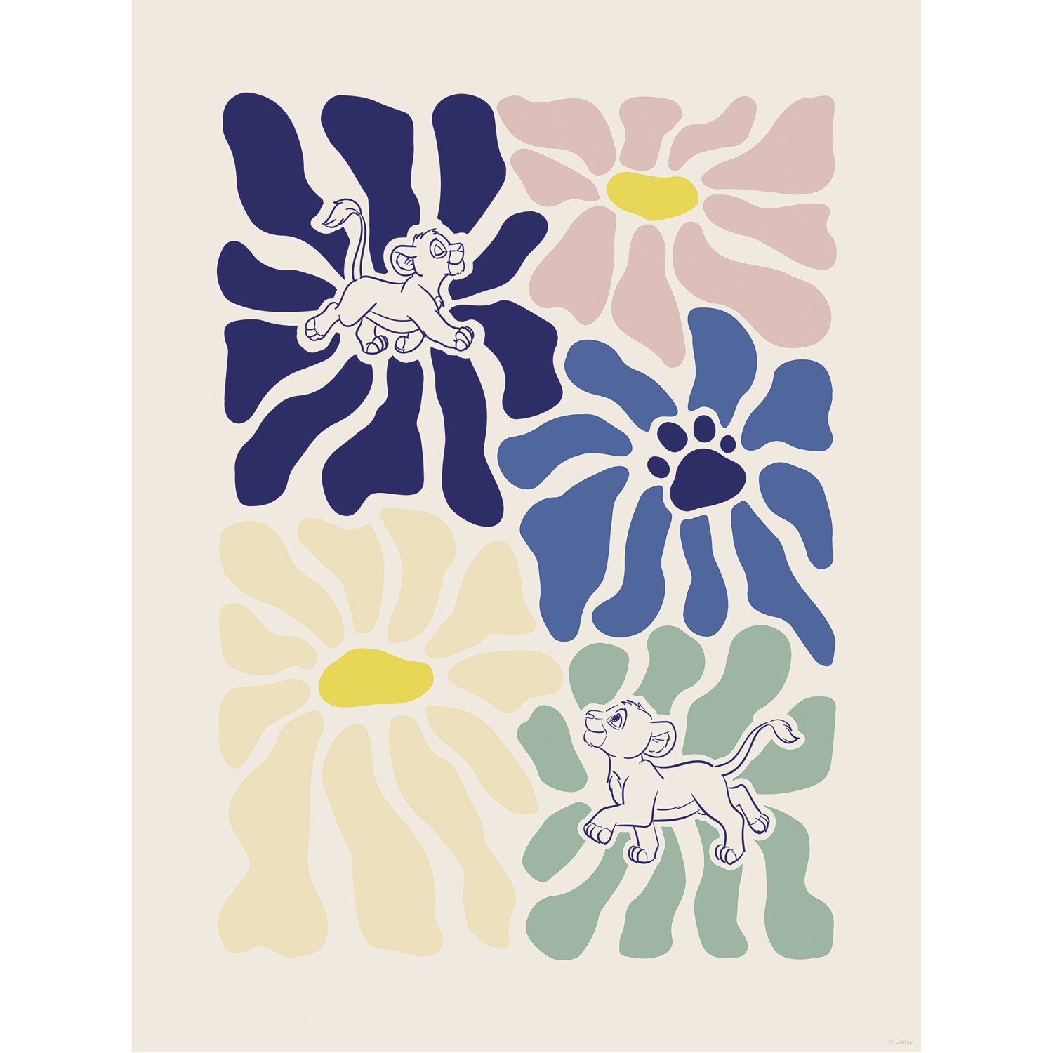 Komar Wandbild Disney The Lion King Between Flowers 30 cm x 40 cm Bunt günstig online kaufen