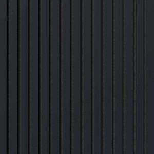 Akustikpaneel Muster in Indigo Blau mit schwarzen Filzstreifen für Wand und Decke.