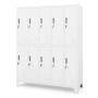 Jan Nowak Metallspind Umkleideschrank 10 Fächer 136x172x45 Cm Mit Belüftung Und Zylinderschlössern Weiß