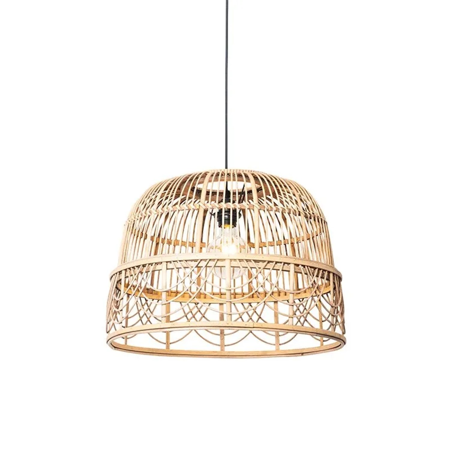 QAZQA Orientalische Hängelampe Rattan 44 cm Michelle