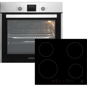 Respekta Herdset Diman + Alois: Edelstahl-Backofen mit Induktionskochfeld, 4 Kochzonen.