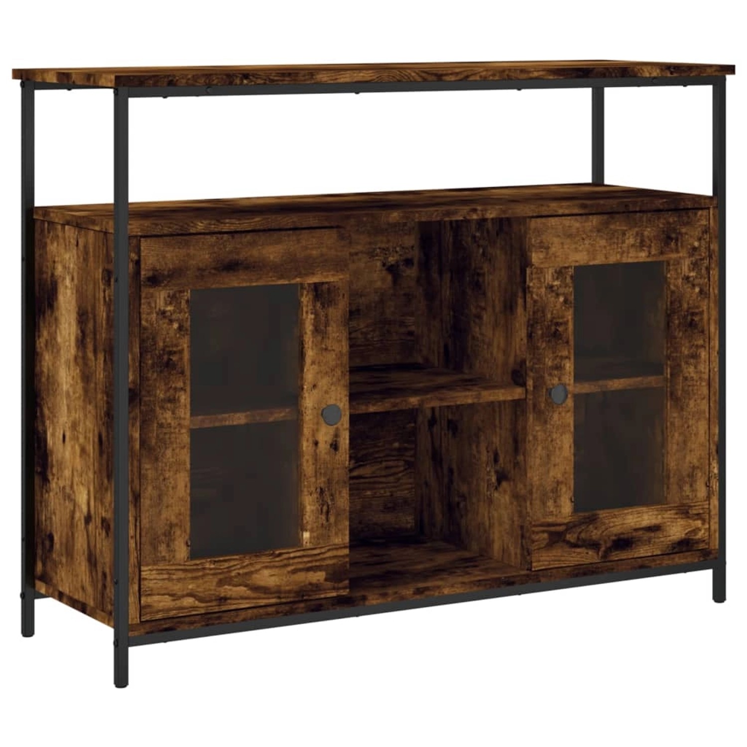 vidaXL Sideboard Räuchereiche 100x35x80 cm Holzwerkstoff 835506
