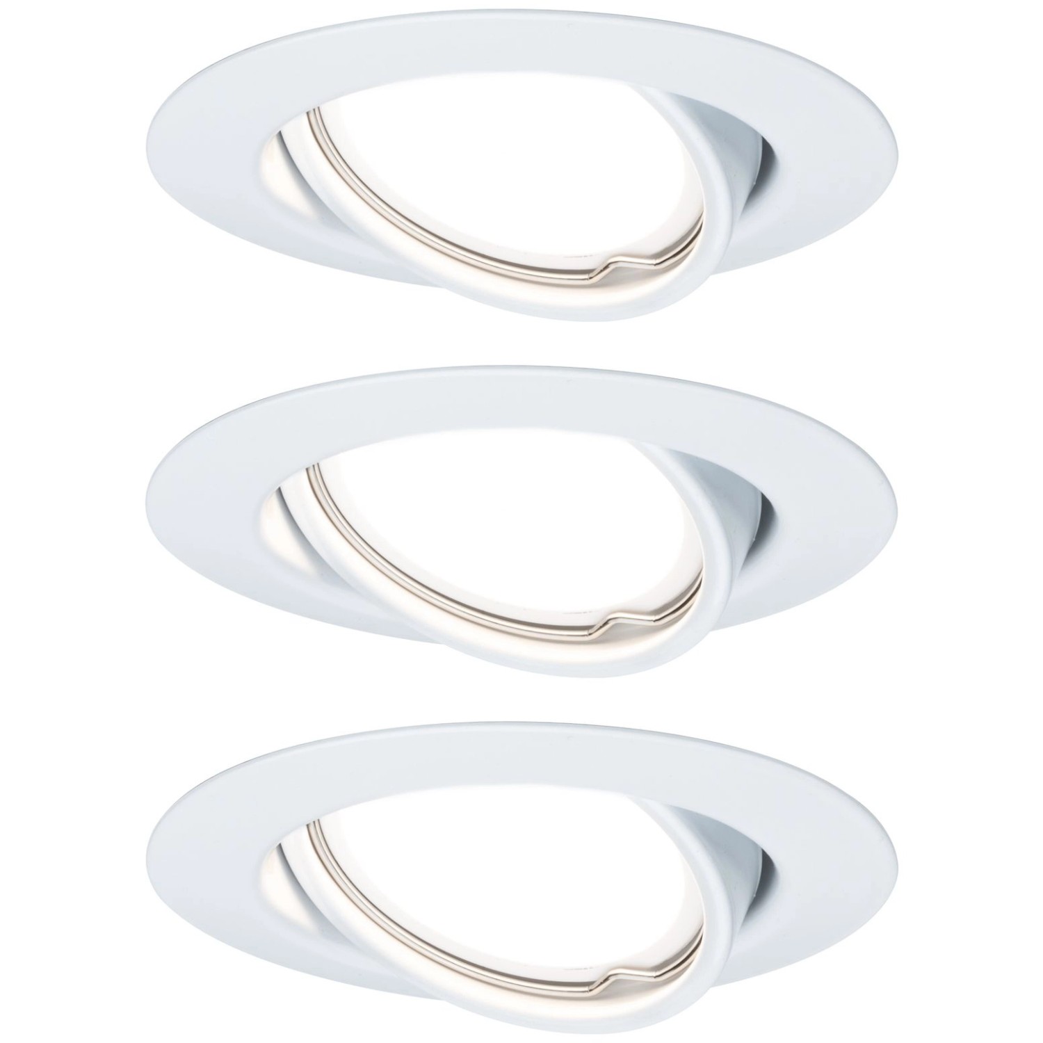 Paulmann LED Einbaustrahler Base, 3er Set, weiß, dimmbar, 5W GU10 Leuchtmittel inklusive.