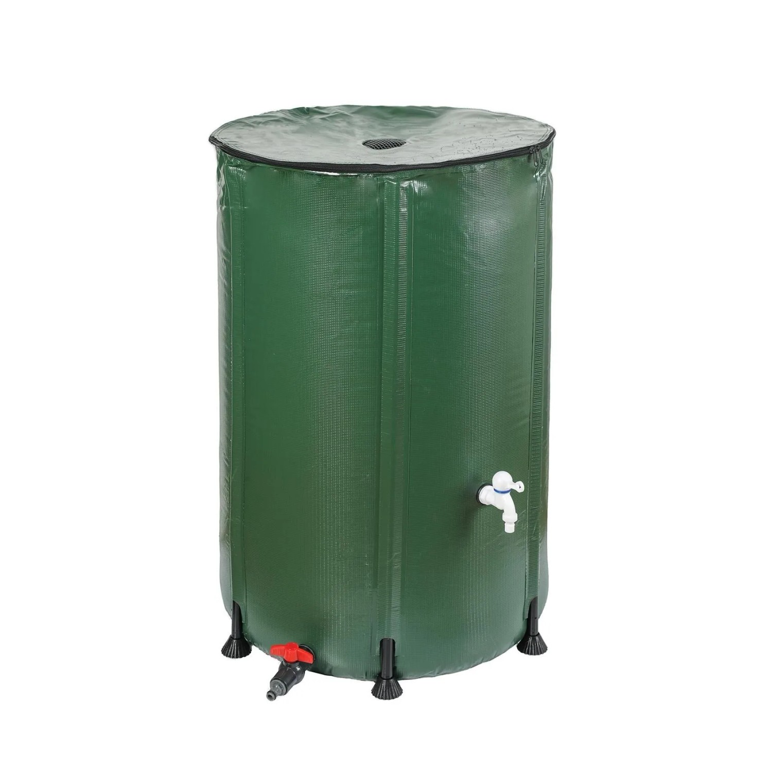 DELUKE Regentonne OLAF 250L Faltbar Kunststoff Grün 90x60x60cm Regenwassertank Gartenwassertank Mit Deckel