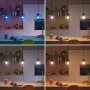 Philips Smart LED Lampe E27 in verschiedenen Farben und Weißtönen in Wohnraum-Szene.