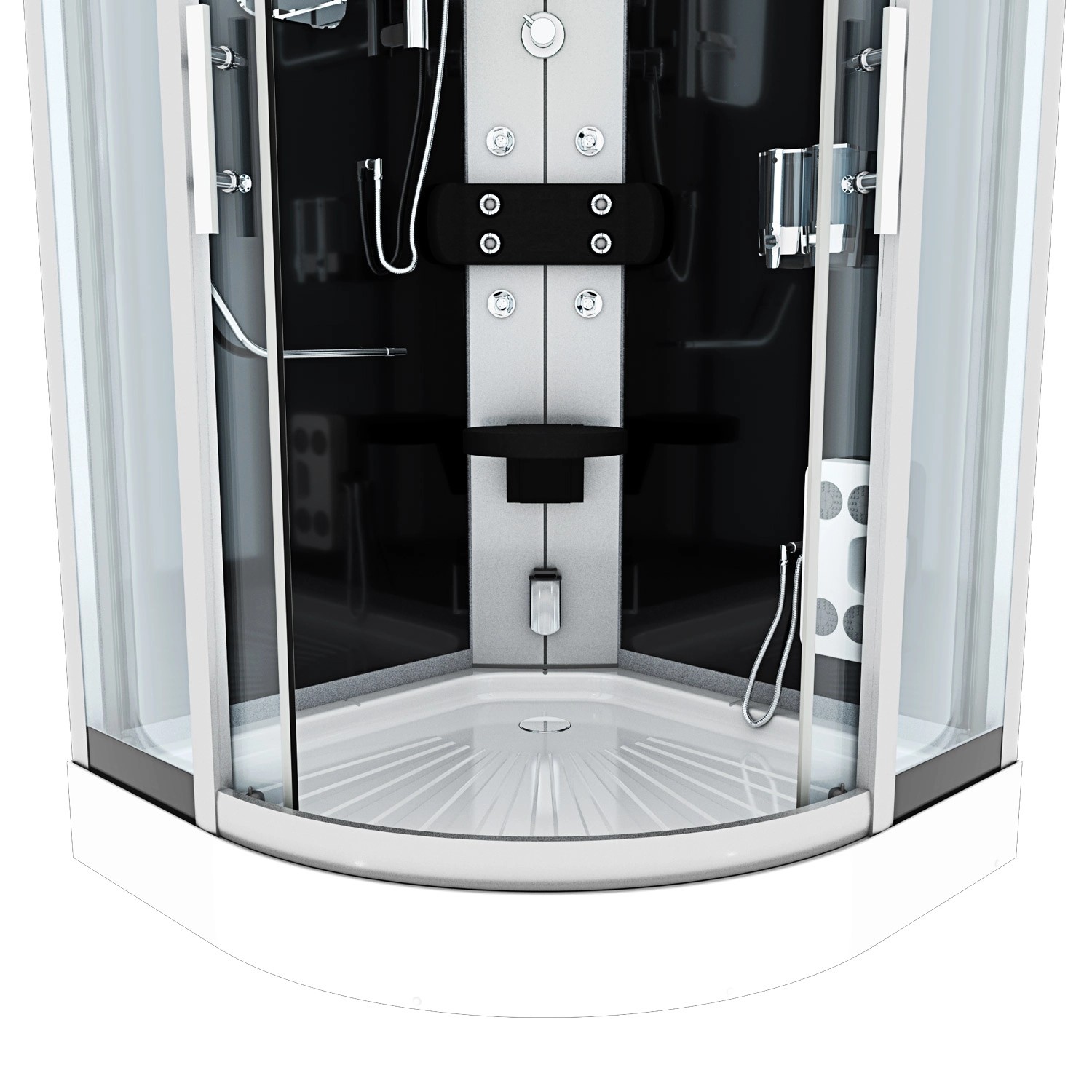 AcquaVapore D46-23T3 Dampfdusche 100x100 mit Regendusche, Massagedüsen und Klappsitz.