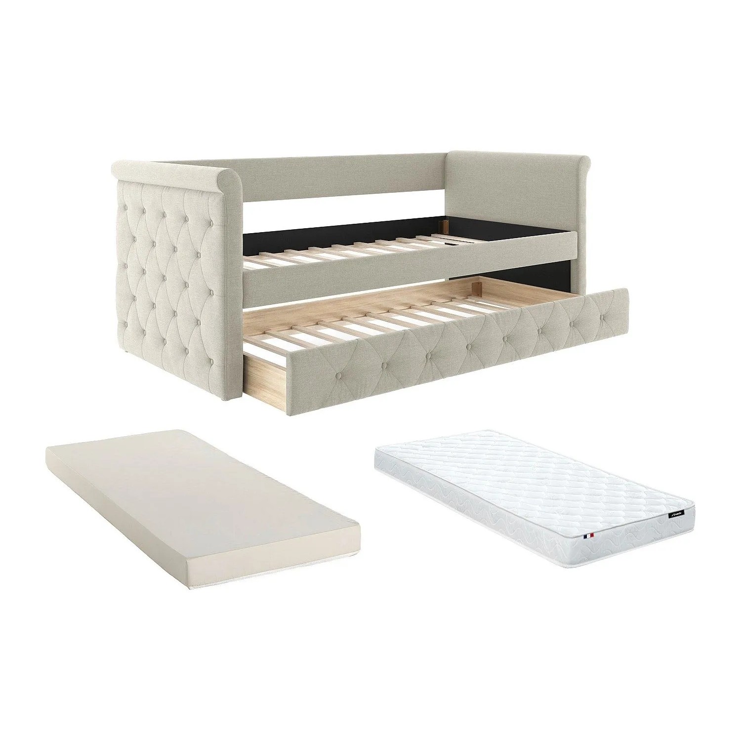 Vente-unique Sofabett Louise Beige 219 cm
