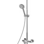 Schulte Duschsystem Rain mit runder Kopfbrause und Einhebelmischer, verchromt.