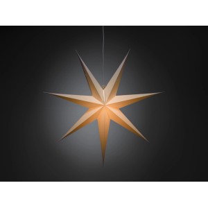 Weißer Konstsmide Papierstern mit 7 Zacken als Weihnachtsdeko für Innenräume.