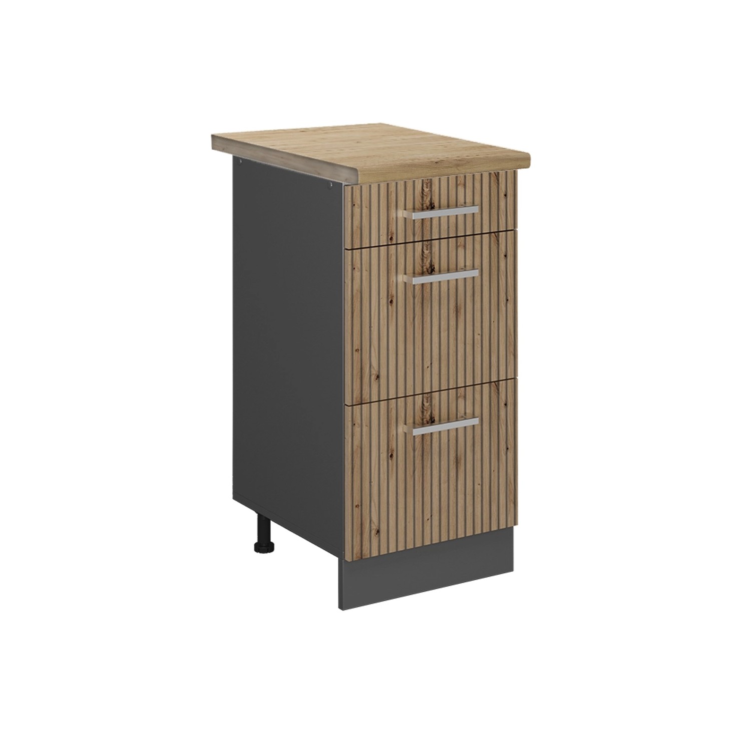 Vicco Küchenunterschrank R-Line Artisan-Eiche/Anthrazit 40 cm mit Schubladen AP Eiche