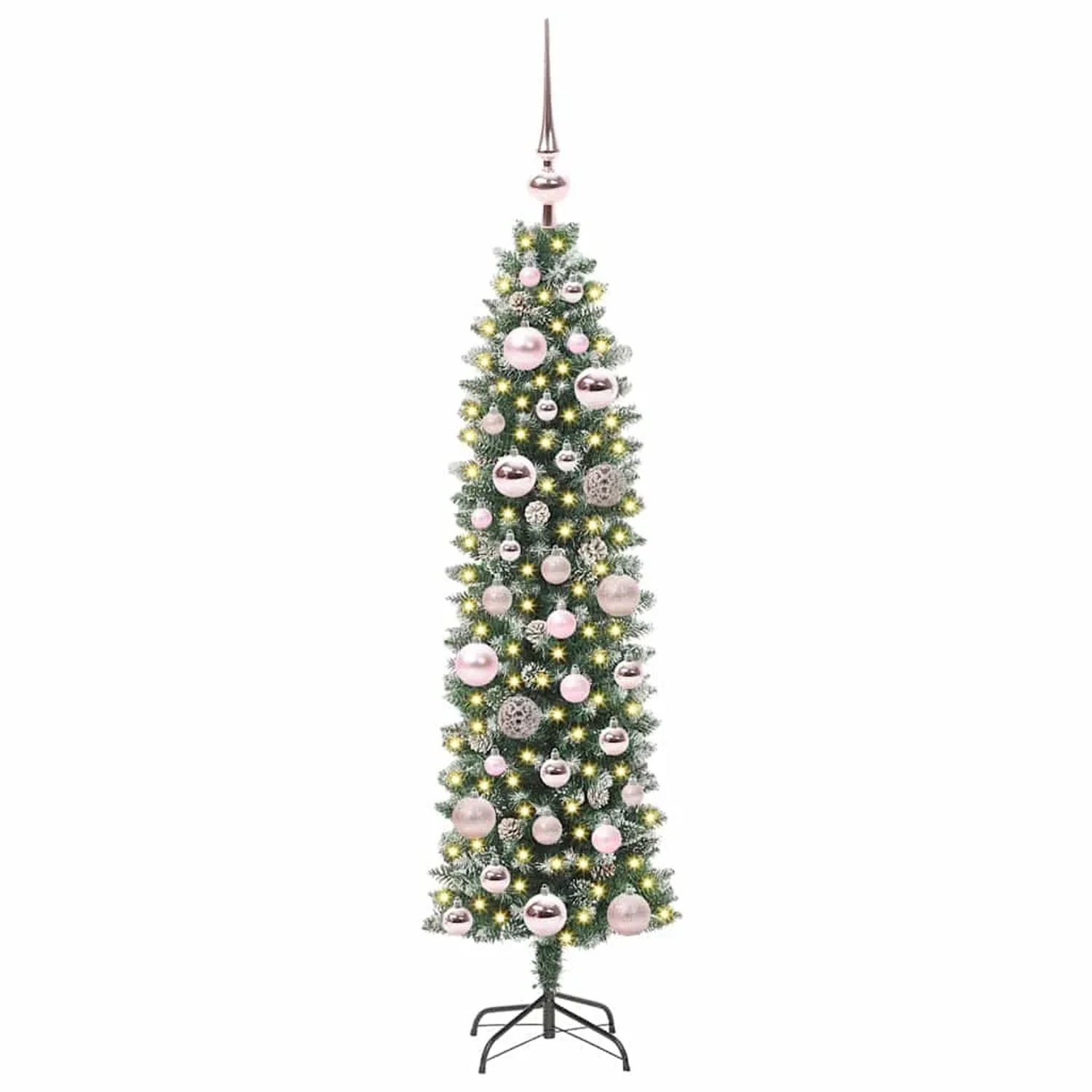 vidaXL Künstlicher Schlanker Weihnachtsbaum Grün und Weiß 120 cm 3395271