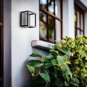 Lucande LED Wandleuchte Außen Thorvid 10025935 Modern in Schwarz aus Aluminium 1-flammig