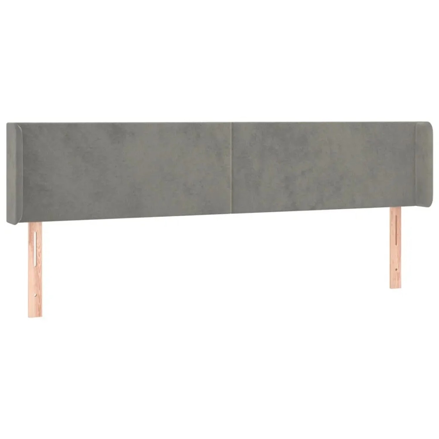 vidaXL Kopfteil mit Ohren Hellgrau 163x16x78/88 cm Samt 3118542