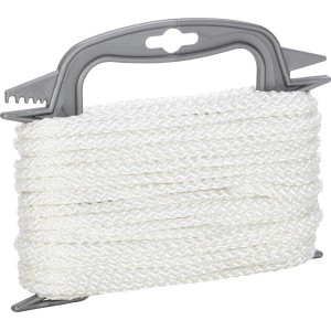 Weißes Flechtseil Basic Polyester, Ø 6 mm, auf Spule mit Griff für Garten, Haushalt und Werkstatt.