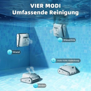EVERCROSS BOT U8 Poolroboter Boden und Wand mit APP Weiß