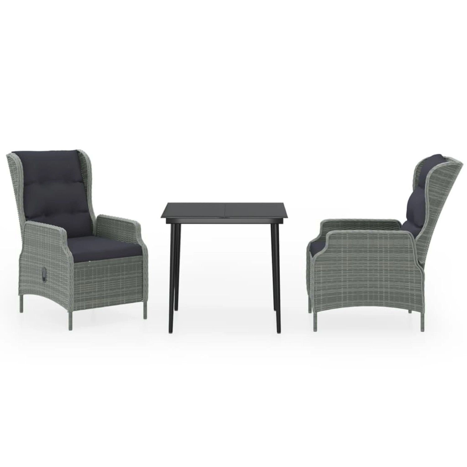 vidaXL 3-Tlg Garten-Essgruppe Hellgrau 3099661