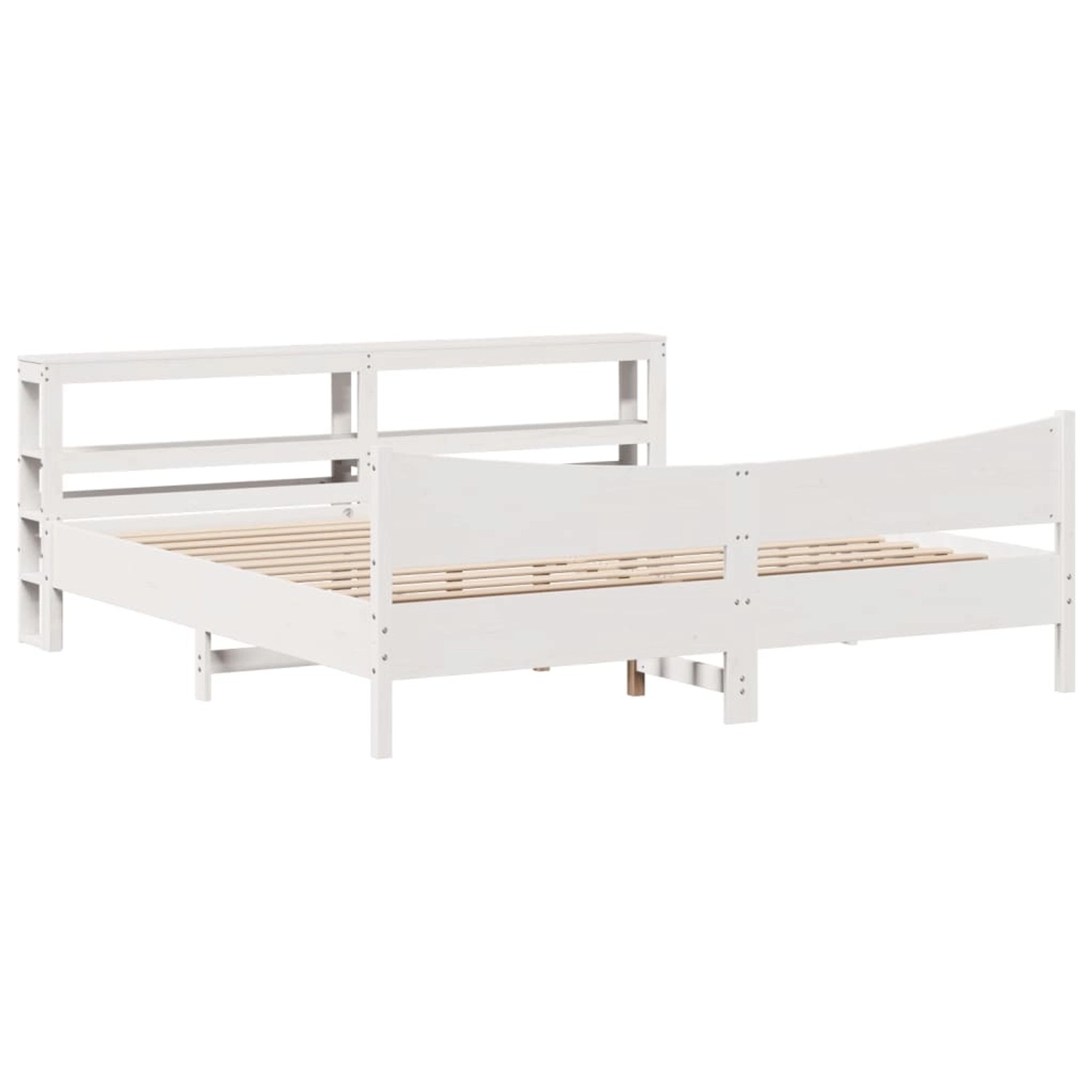 vidaXL Massivholzbett mit Kopfteil Weiß 200x200 cm Kiefer 3306292